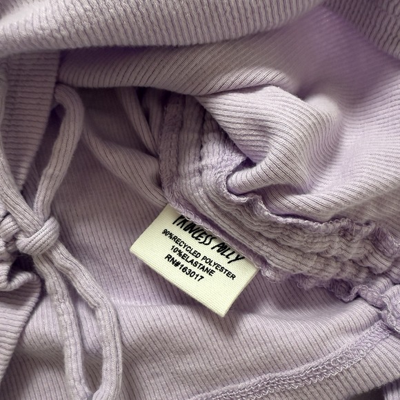Princess Polly Top Women's 4 Purple Noorie Long Sleeves Cropped Ribbed‎ Stretch - Picture 5 of 8